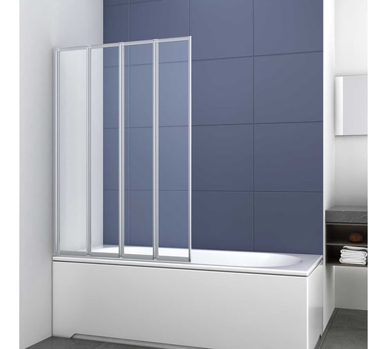 Изображение товара Душевая шторка на ванну VINCEA 1000x1400, хром, стекло прозрачное VSB-31100CL