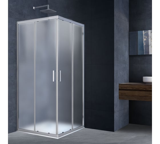 Изображение товара Душевой уголок VINCEA Rapid 800-900x800-900, хром, стекло текстурное VSS-3R80/90MT