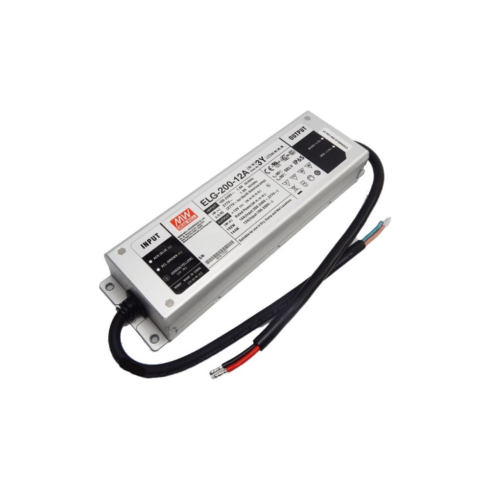 Изображение товара LED-драйвер Mean Well ELG-200-12DA-3YAC-DC 192 Вт для светодиодов IP 67