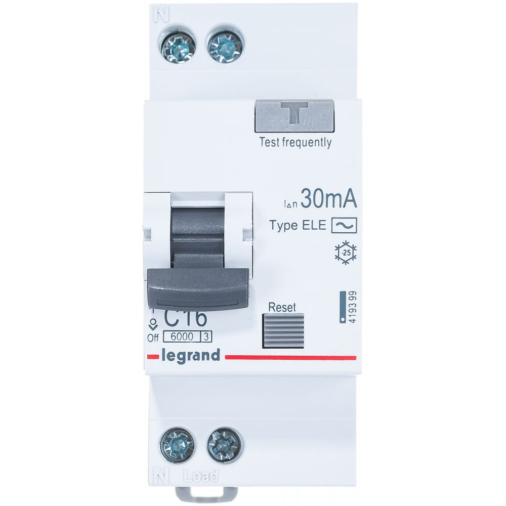 Автоматический выключатель дифференциального тока Legrand выключатель автоматический дифференциального тока 2п 1p n c 10а 30ма тип ac 4 5ка ад 12 basic ekf da12 10 30 bas