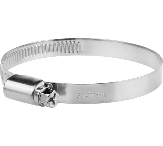 Изображение товара Обжимной червячный хомут MasterProf нержавеющая сталь, 50-70 мм, 10 шт. ИС.140178.10