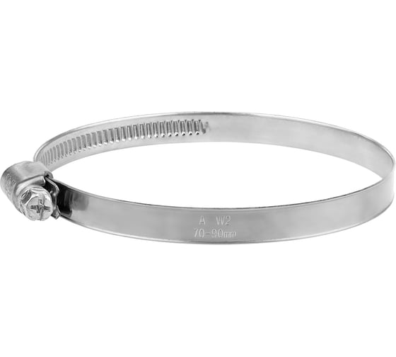 Изображение товара Обжимной червячный хомут MasterProf нержавеющая сталь, 70-90 мм, 10 шт. ИС.140180.10