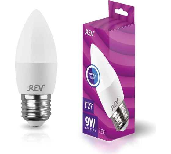 Изображение товара Светодиодная лампа REV C37 Е27 9W, 4000K, 32413 3