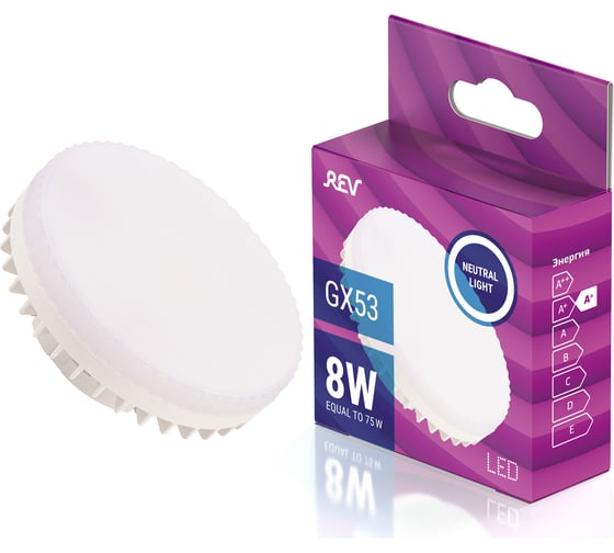 Изображение товара Светодиодная лампа REV, GX53, 8W, 4000К 32566 6