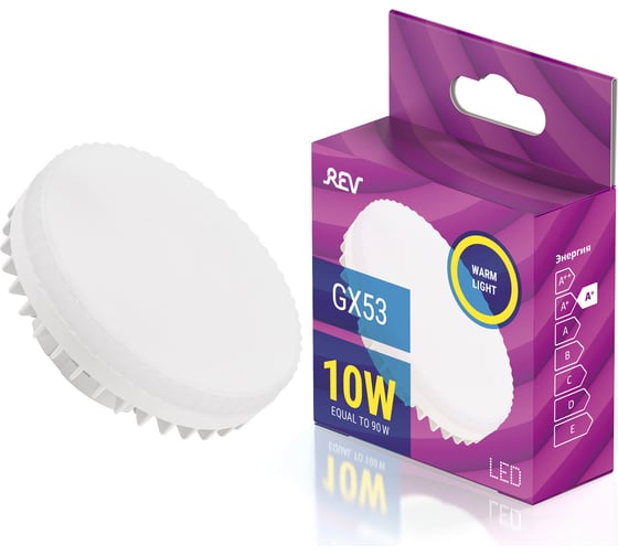 Изображение товара Светодиодная лампа REV GX53, 10W, 3000К, 32567 3
