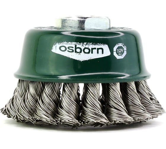 Изображение товара Щетка чашечная жгутовая 65 мм, М14, ворс нержавеющая сталь 0.50 мм, для УШМ OSBORN 608.351-0002