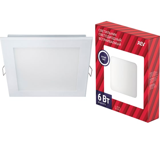 Изображение товара Встраиваемый, светодиодный светильник REV SUPERSLIM QUADRO, 120х120х10мм, 6Вт, 4000К, 510Лм, IP20, 28980 7