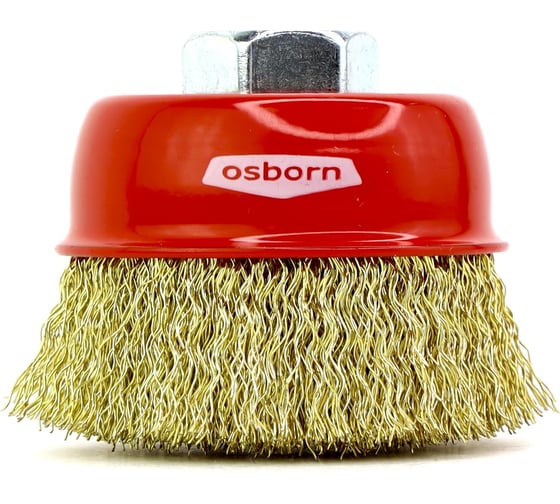 Изображение товара Щетка чашечная 60 мм, М14, ворс гофрированная латунир-я сталь 0.30 мм, для УШМ OSBORN 613.061-0008