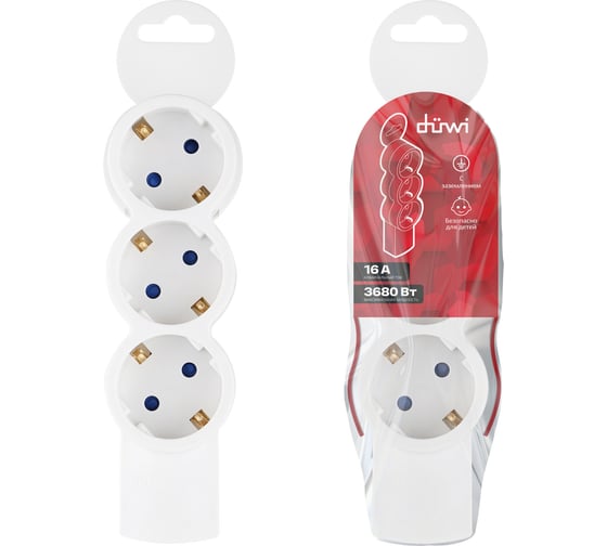 Изображение товара Розеточная колодка duwi Quick Fix 3 гн. с/з защ.шторки 16А 32017 5