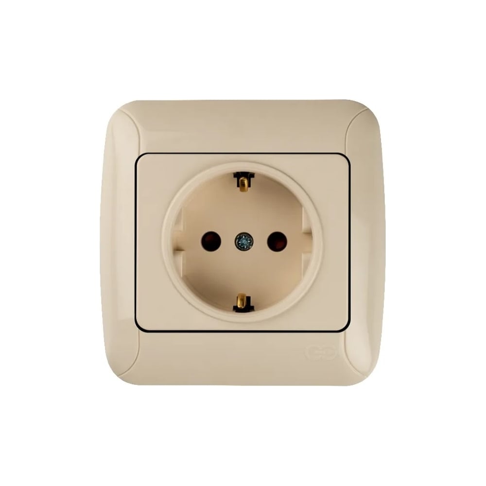 Изображение товара Розетка GUNSAN 1 пост Fantasy с заземлением кремовая 16231200-161115
