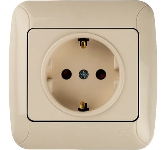 Изображение товара Розетка GUNSAN 1 пост Fantasy с заземлением крем 16231200-161115