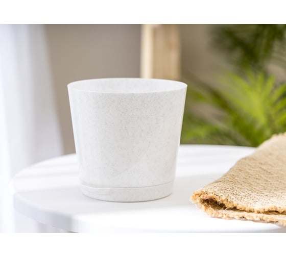 Изображение товара Горшок для цветов Idiland Oregano D 120 мм, 0.75 л, с прикорневым поливом, мраморный 221602233/01