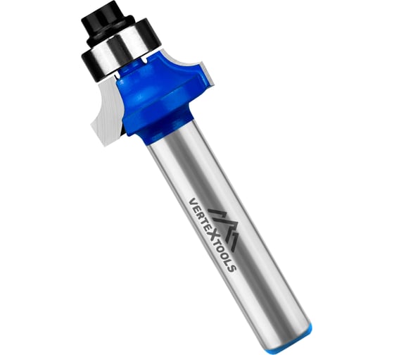 Изображение товара Фреза кромочная калевочная с подшипником 12.7 мм, хв-к 8 мм, d-20 мм, h-8 мм, b-3.5 мм, r-3.96 мм, l-52.5 мм vertextools 3514-080820