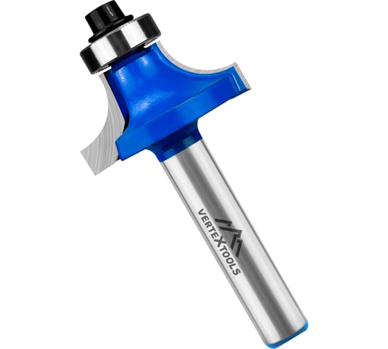 Изображение товара Фреза кромочная калевочная с подшипником 12.7 мм, хв-к 8 мм, d-28 мм, h-13 мм, b-7.5 мм, r-7.96 мм, l-57 мм vertextools 3514-081328