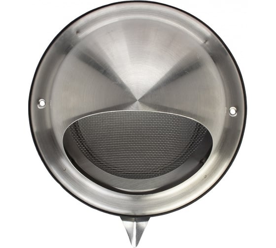 Изображение товара Выход стенной уличный из нержавеющей стали решетка с козырьком, круглый, диаметр фланца 100 мм, с антимоскитной защитной стальной сеткой, ecto-100 ARIUS 135264