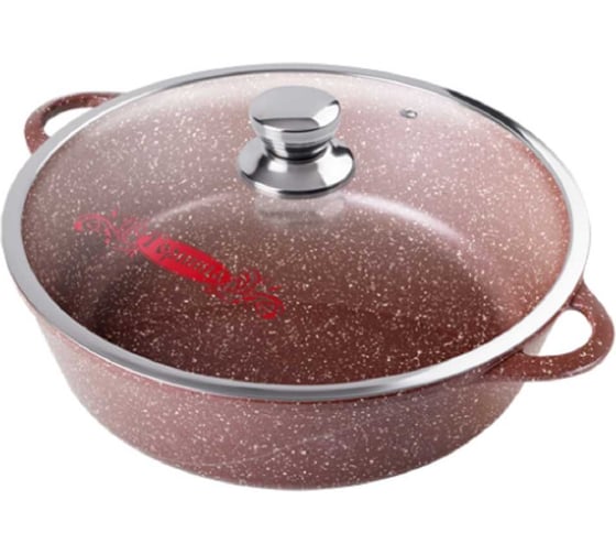 Изображение товара Жаровня Горница 5,5л. 320/95 шоколад литые ручки с крышкой ПС13578