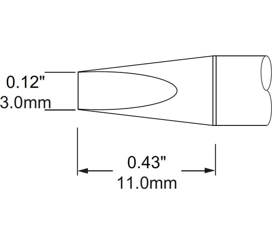 Изображение товара Наконечник (3х11 мм; клин) для MFR-H1 METCAL STP-CH30