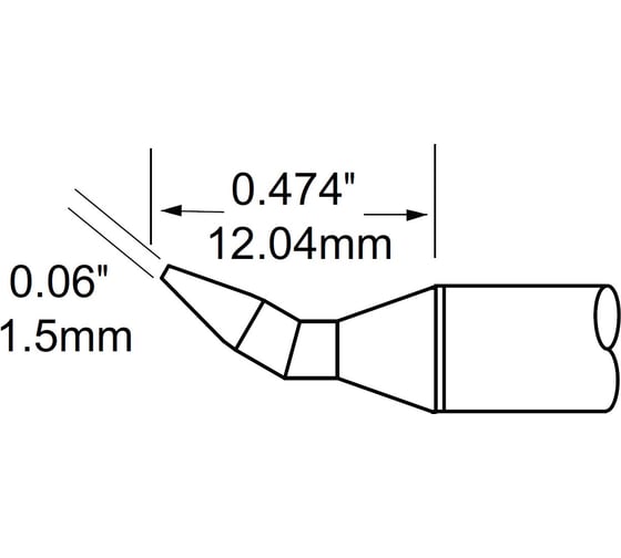 Изображение товара Наконечник (1.5х12.04 мм; клин изогнутный) METCAL STP-CHB15