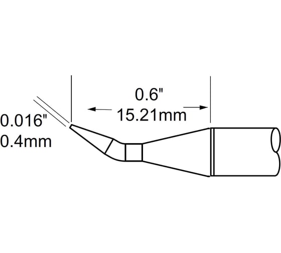 Изображение товара Наконечник (0.4х15.21 мм; конус изогнутый) для MFR-H1 METCAL SCP-CNB04