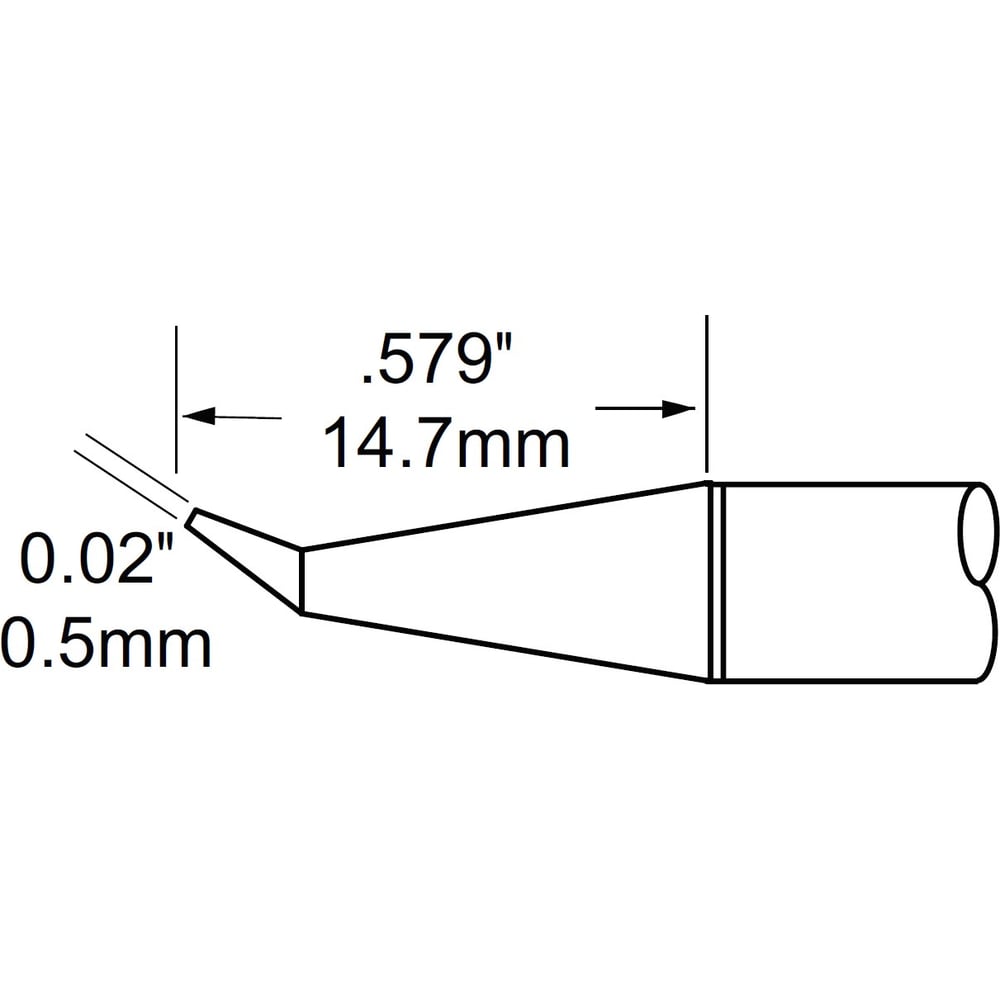 Изображение товара Наконечник изогнутый для паяльника METCAL STP-CNB05 0.5х14.7 мм