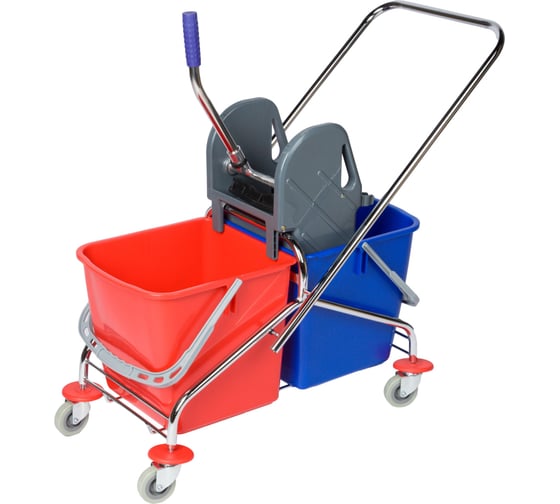 Изображение товара Уборочная тележка Luscan Professional с отжимным прессом, 2x26 л, 86x41x90 см 1642318