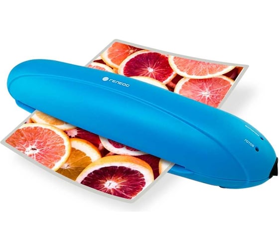 Изображение товара Ламинатор бумаги, фотобумаги для дома и офиса ГЕЛЕОС ЛМ А4 Радуга голубой, 2 вала, пленка 75-150 мкм, мах толщина 0,6 мм, для горячего ламинирования ЛМА4РГ