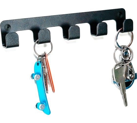 Изображение товара Ключница на 5 крючков Граф Держалкин 185x30 мм черная GDK-5-ч