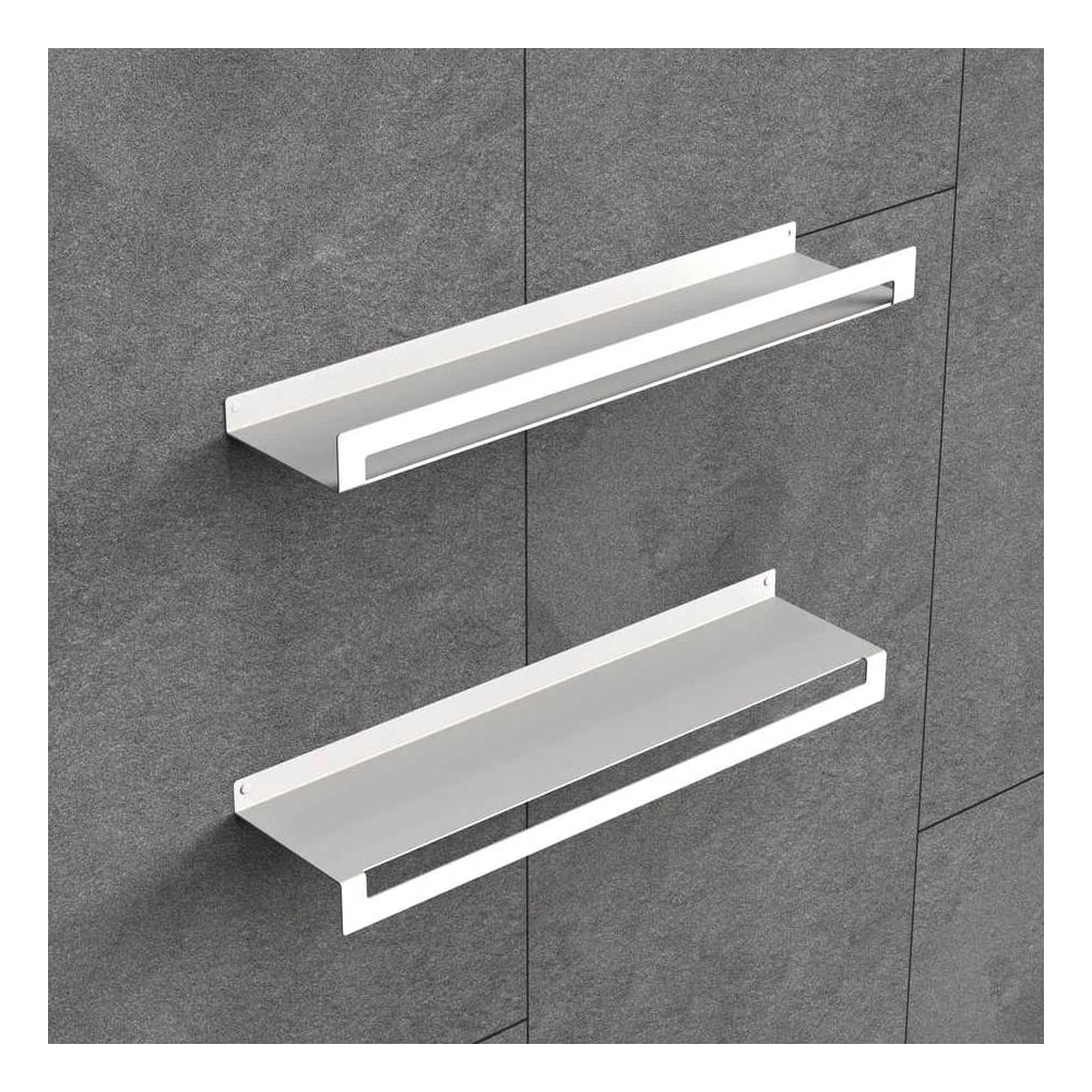 Изображение товара Набор №2 полка для бутылок (1 шт) и с полотенцесушителем (1 шт) Граф Держалкин horizon1 белый H1-duo-б