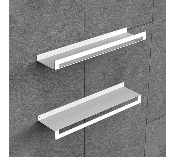 Изображение товара Набор №2 полка для бутылок (1 шт) и с полотенцесушителем (1 шт) Граф Держалкин horizon1 белый H1-duo-б