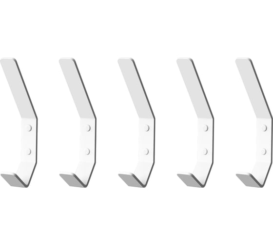 Изображение товара Набор настенных больших крючков Граф Держалкин 5 шт. 150x20 мм белый KRB-005-б