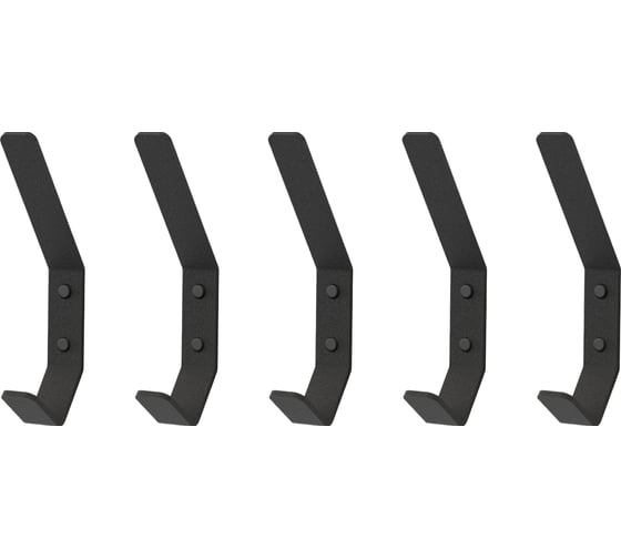 Изображение товара Набор настенных больших крючков Граф Держалкин 5 шт. 150x20 мм черный KRB-005-ч