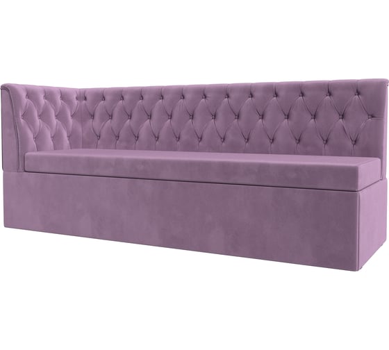 Изображение товара Кухонный диван Лига диванов Маркиз с левым углом полностью микровельвет сиреневый 112837L