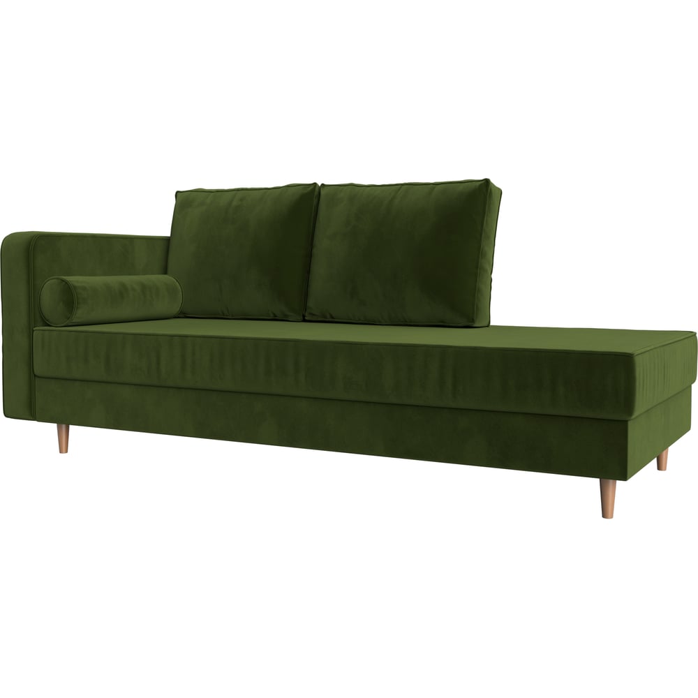 Изображение товара Кушетка Лига диванов Прайм левый микровельвет зеленый современная мебель с ящиком