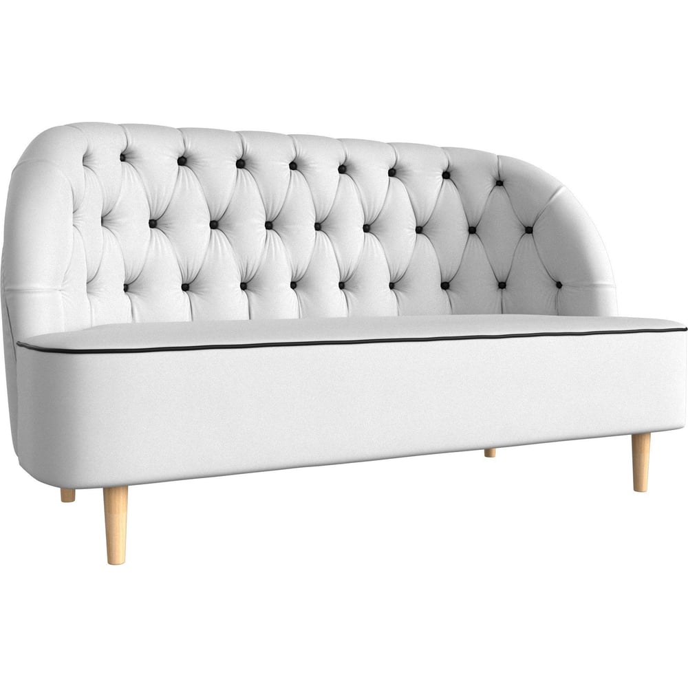 Изображение товара Кушетка Лига от Амиса из экокожи белого цвета, стиль модерн, 3 места, без трансформации