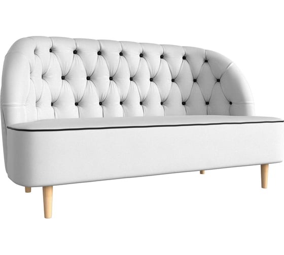 Изображение товара Кушетка Лига диванов Амиса полностью экокожа белая, кант экокожа чрная 109848