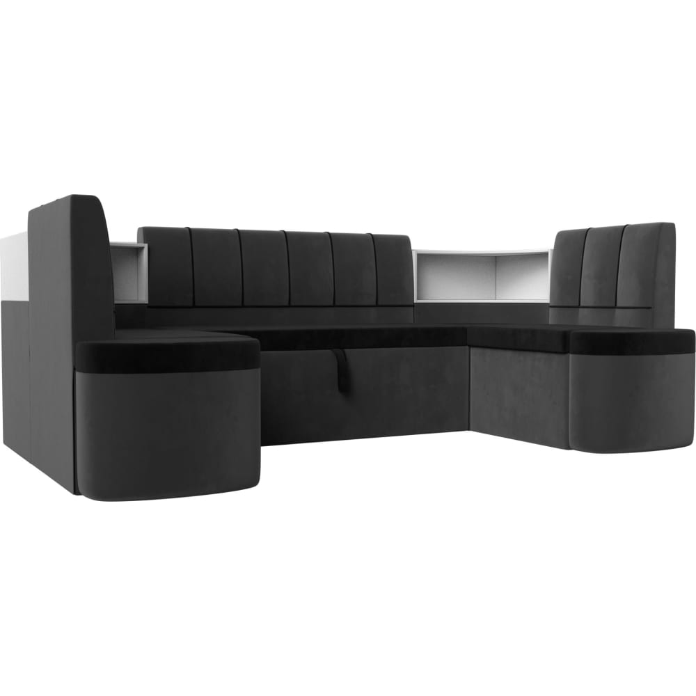 модульный диван лига диванов холидей велюр серый п образный П-образный диван Лига диванов