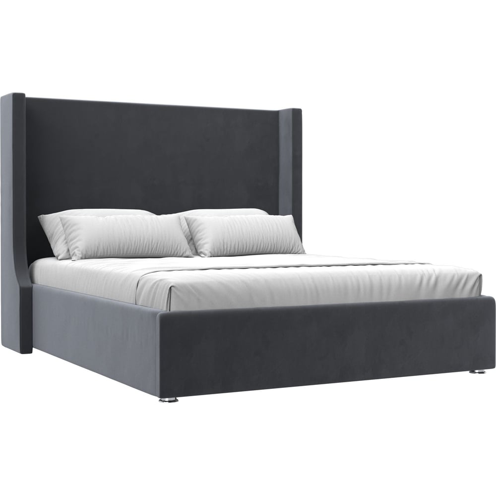 Изображение товара Интерьерная кровать Лига диванов Ларго 160 серый велюр