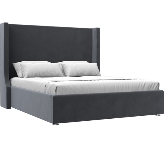 Изображение товара Интерьерная кровать Лига диванов Ларго 160 велюр серый 101321