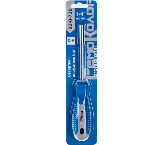 Изображение товара Отвёртка-держатель бит 1/4, 100 мм РемоКолор 33-0-730