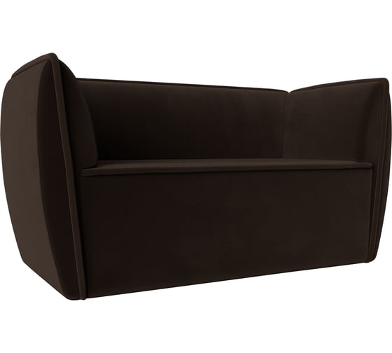 Изображение товара Прямой диван Лига диванов Бергамо 2-х местный полностью микровельвет коричневый 112059
