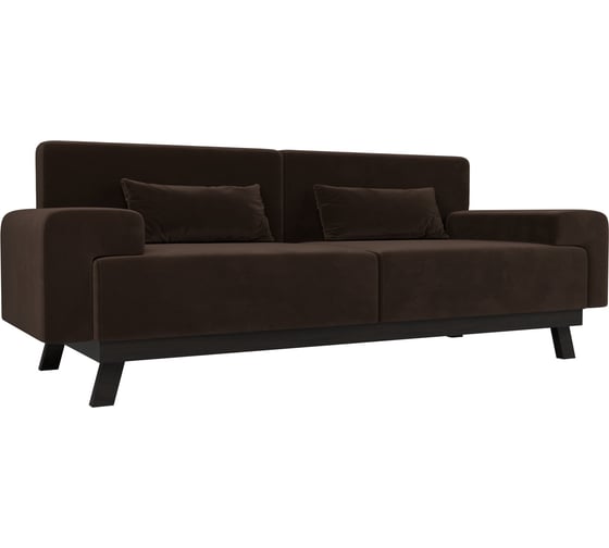 Изображение товара Прямой диван Лига диванов Мюнхен полностью микровельвет коричневый 109107