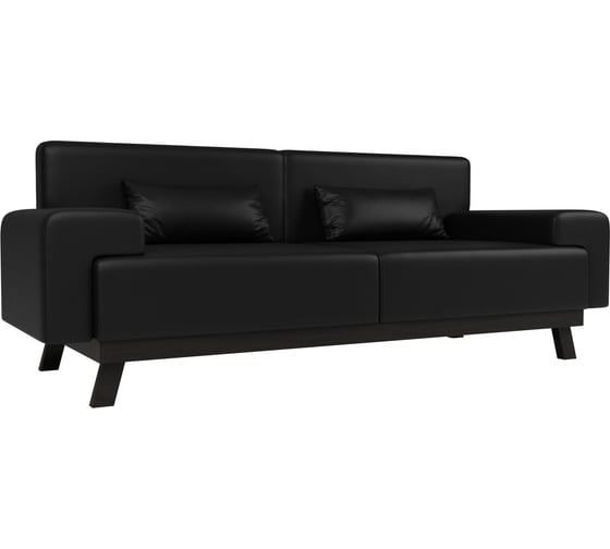 Изображение товара Прямой диван Лига диванов Мюнхен полностью экокожа черная 109117