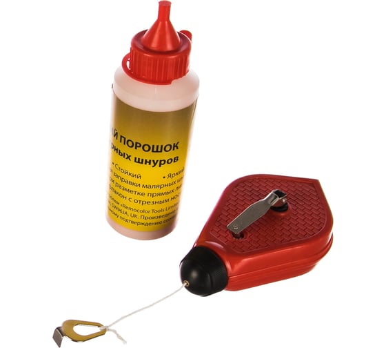 Изображение товара Набор малярный, 2 предмета: шнур малярный 20 м, красящий порошок 115 г РемоКолор 14-0-040