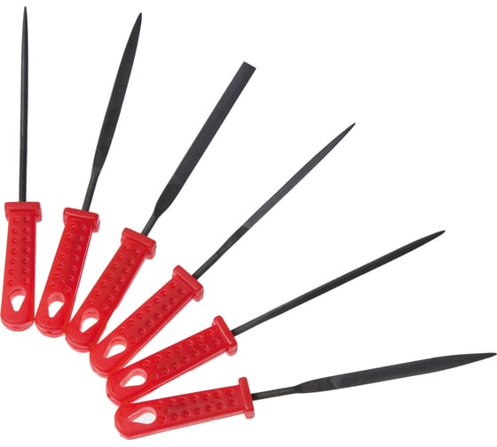 Изображение товара Набор надфилей, 6 предметов, 3x140 мм, пластмассовые рукоятки РемоКолор 40-0-006