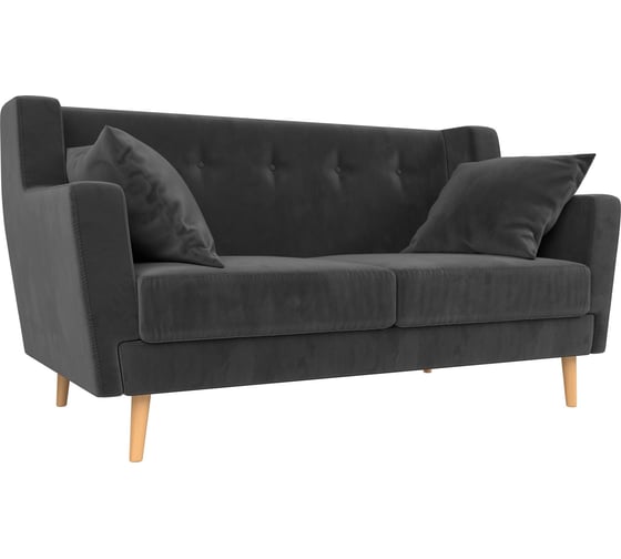 Изображение товара Прямой диван Лига диванов Брайтон 2 полностью велюр серый 108919