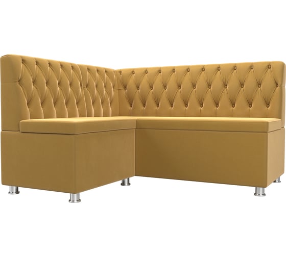 Изображение товара Кухонный угловой диван Лига диванов Мирта левый полностью микровельвет желтый 107595L