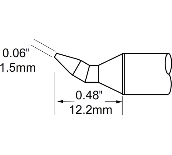Изображение товара Наконечник (1.5х12.2 мм; клин изогнутый 30°) для PS900 METCAL STV-CHB15