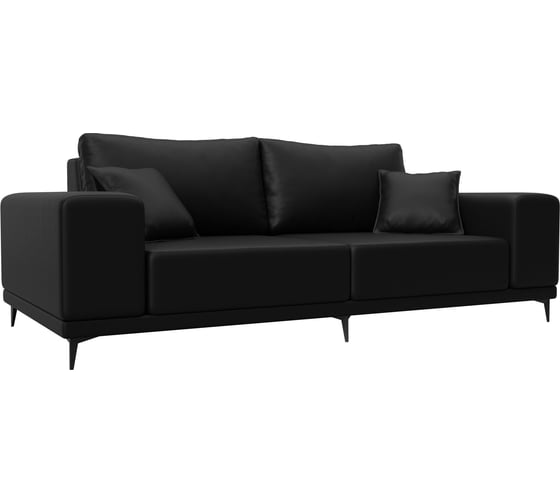 Изображение товара Прямой диван Лига диванов Льюес полностью экокожа черная 108615