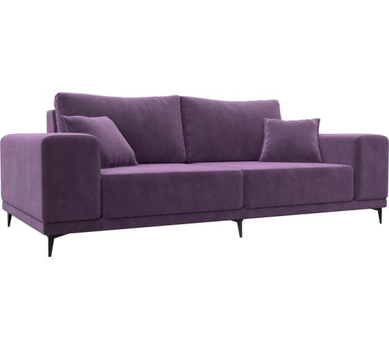Изображение товара Прямой диван Лига диванов Льюес полностью микровельвет сиреневый 108606