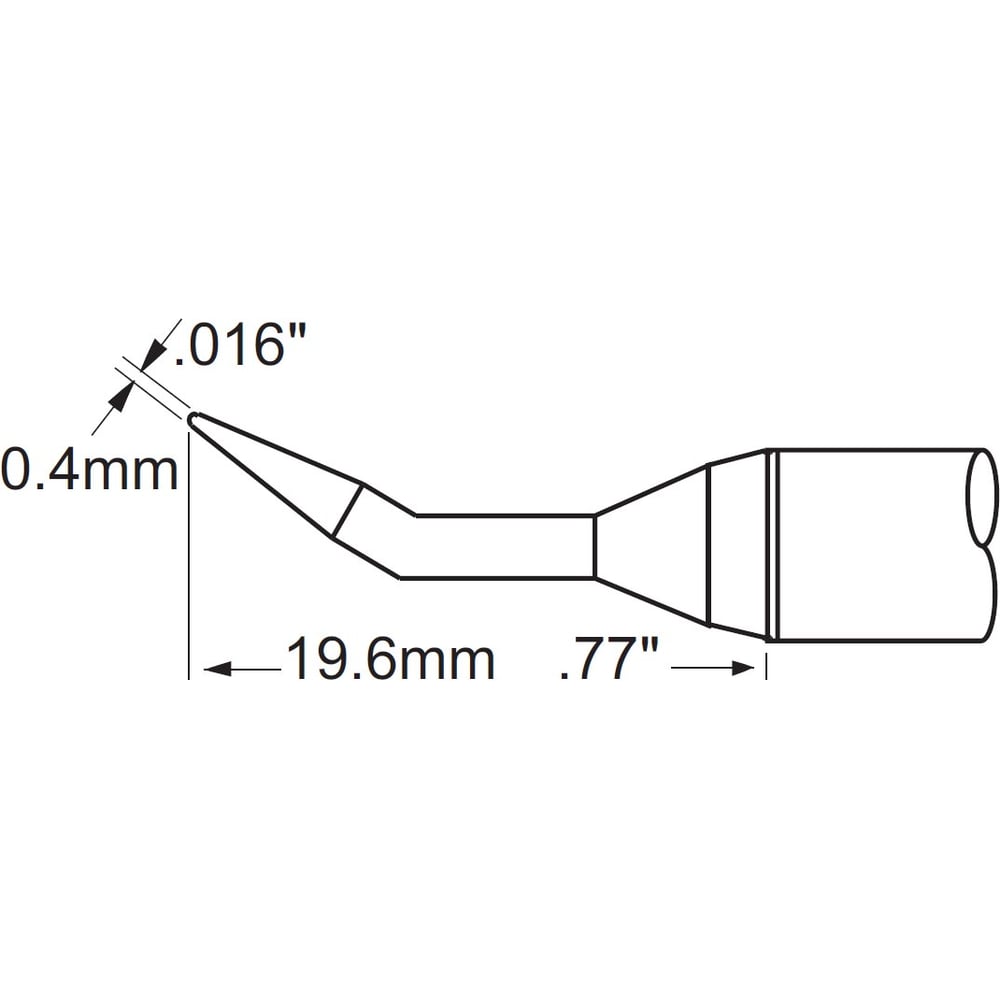 Изображение товара Наконечник изогнутый удлиненный для паяльника PS900 METCAL STV-CNB04AR